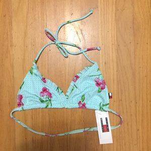 Tommy Hilfiger Bikini Top polka dot Floral Size 16